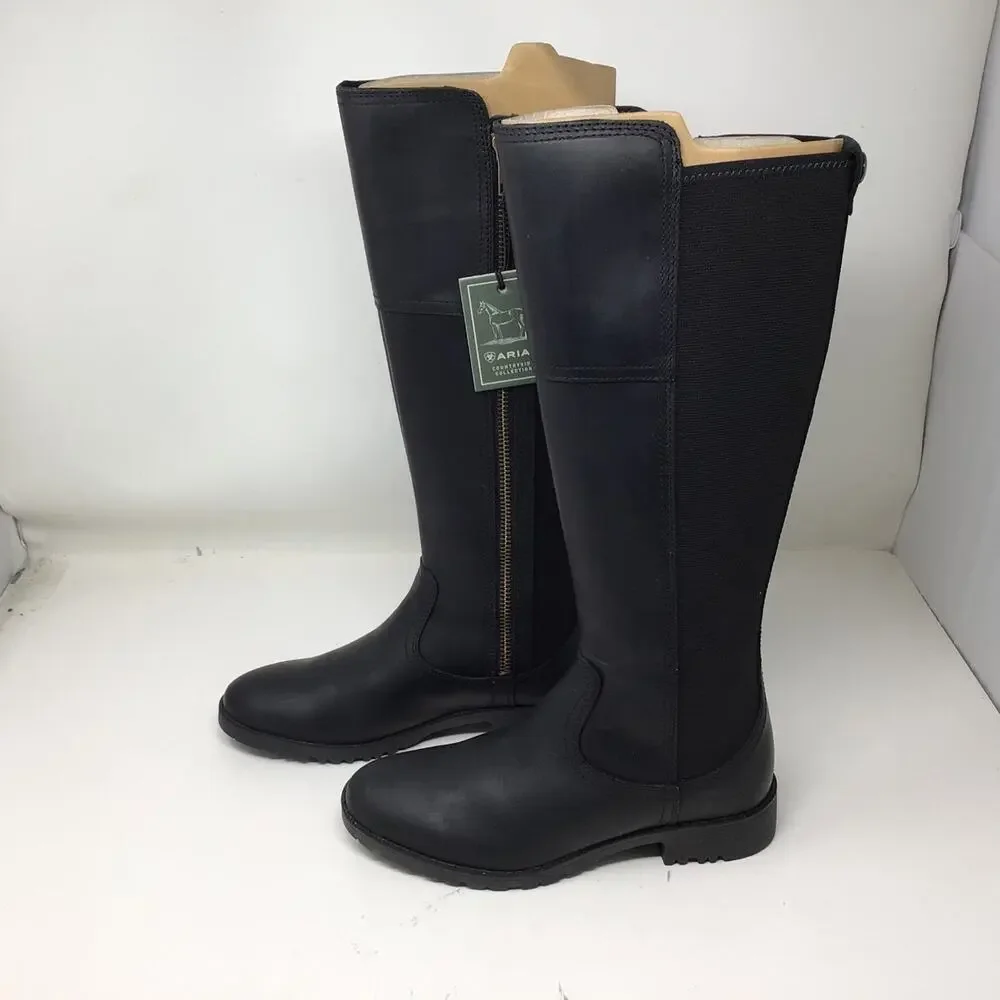 Ariat Womens Sutton II Waterproof Tall Boot Black Leather Size 6.5 Gently Used